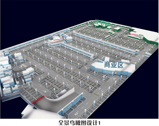 车库全景鸟瞰图效果图设计