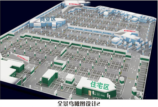 车库全景鸟瞰图效果图设计